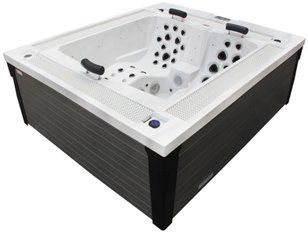 Переливний СПА-басейн Aquajoy Marmaris (230х198х89 см), Сріблясто-білий мармур aqp_41074 фото