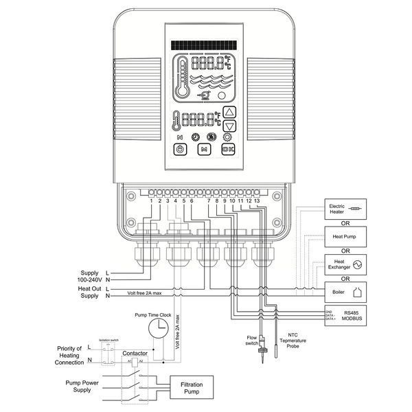 Цифровий контролер Elecro Heatsmart Plus теплообмінника G2/SST + датчик протоку та температури aqp_17160 фото