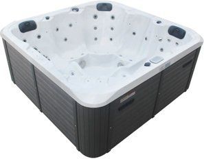 СПА-басейн Aquajoy Riviera (200х200х90 см), сріблясто-білий мармур, з динаміками та LED-підсвічуванням aqp_41410 фото
