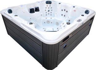 СПА-басейн Aquajoy Maldives (230х230х95 см), сріблясто-білий мармур, з динаміками та LED-підсвічуванням aqp_41411 фото