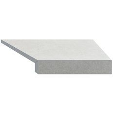 Угловой Г-образный элемент бортовой плитки Aquaviva Granito Light Gray, 595x345x50(20) мм (правый/45&deg;) aqp_24703 фото