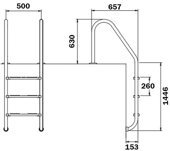 Сходи для басейну Flexinox Standard (5 сходинок), AISI-316L aqp_6525 фото