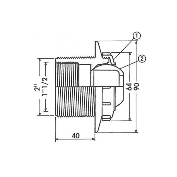 Форсунка стінова Hayward 3310 2"/1-1/2" під бетон aqp_24463 фото